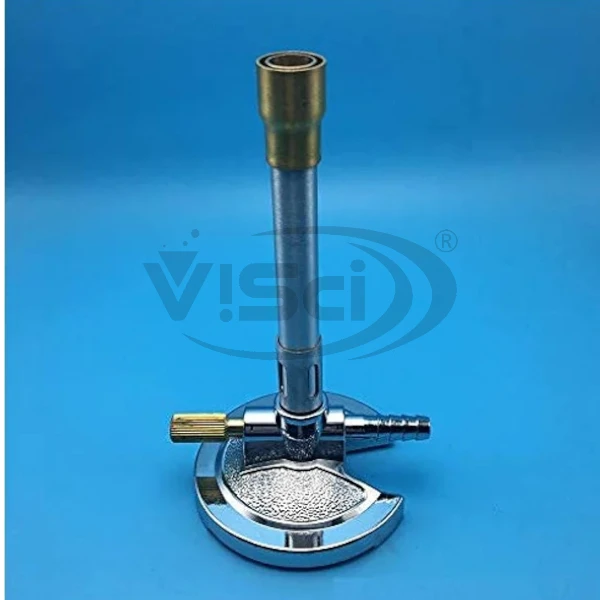 bunsen burner with flame stabilizer and gas adjustment
