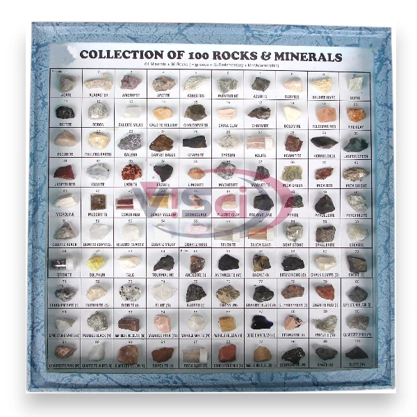 Collections of 100 Rocks & Minerals