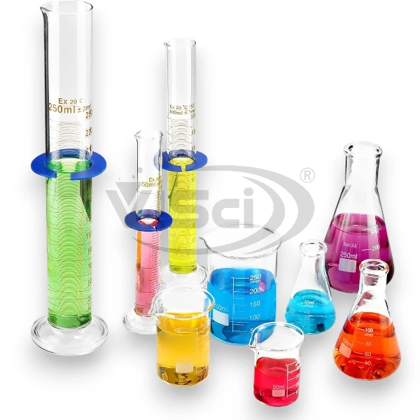 Glass Laboratory Kit – 9-Piece Beakers, Erlenmeyer Flasks & Class A Graduated Cylinders Set